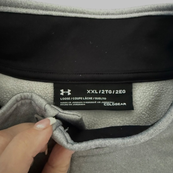 Under Armour Gray 1/4 Zip Pullover Coldgear XXL - Picture 5 of 7